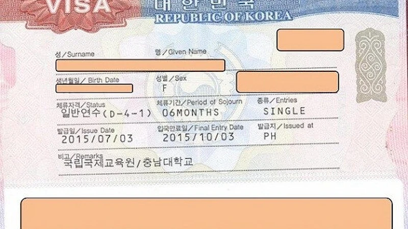 Visa du học tiếng Hàn Quốc D4-1